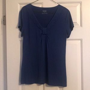 Royal blue embellished neck tee